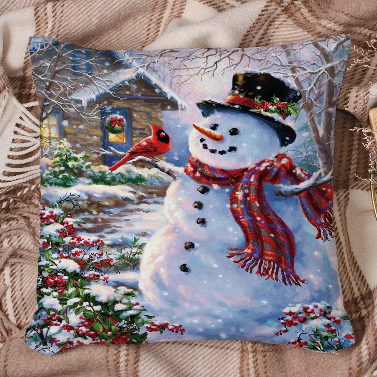 Merry Christans подушка со снеговиком чехлы Чехлы с рисунком наволочки с квадратным принтом