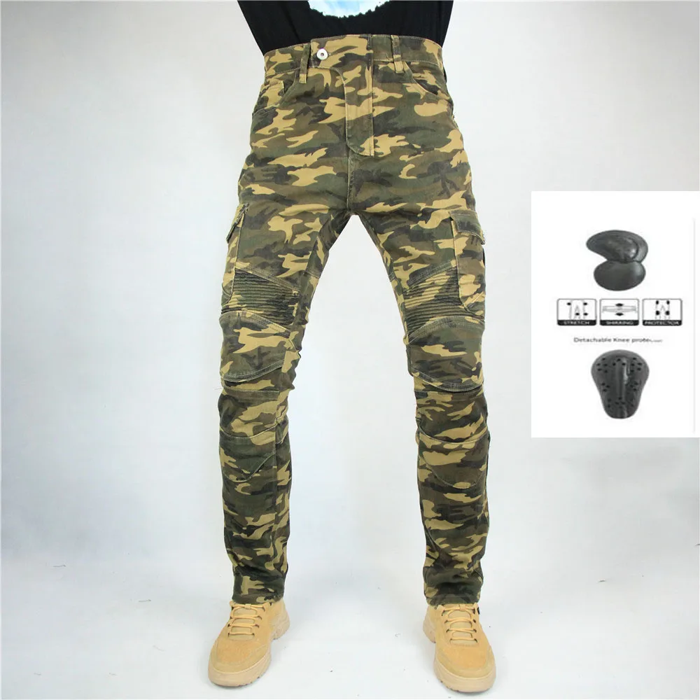 Komine Pantalones camuflados para hombres, Jeans para motocicleta, versión  estándar, pantalón oscuro, equipo de protección|Pantalones| - AliExpress