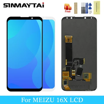 

Original Sinmaytai Super AMOLED For 6.0" Meizu 16X LCD Display Screen With Frame +Touch Screen Panel Digitizer Replacement