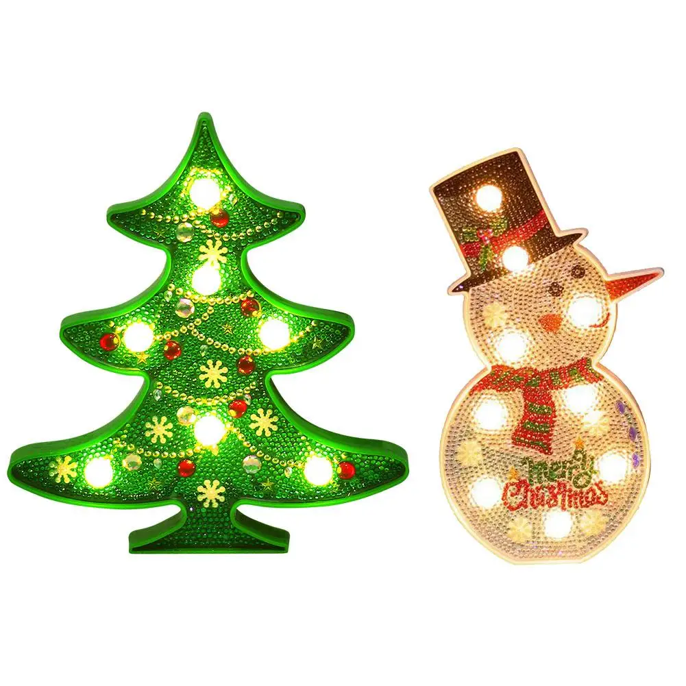 

LED Lights DIY Diamond Painting Night Light Christmas Tree Snowman Lights for Christmas Wedding Decoration