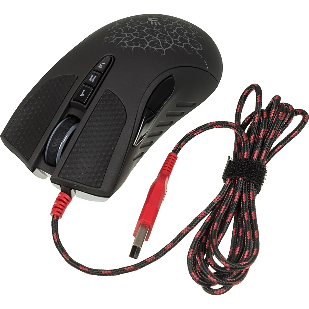Мышь A4 Bloody AL9 Blazing черный лазерная(8200dpi) USB2.0 игровая(8but