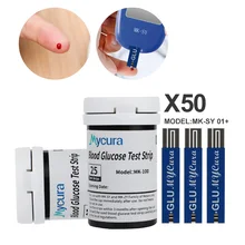 

50 Pcs Blood Glucose MK-SY 01+ Accessories Test Strips And Lancets For Blood Glucose Monitor Diabetes Test Accurate Home Use