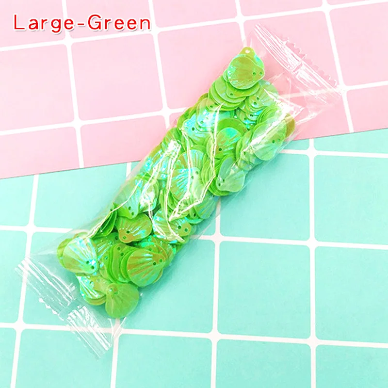 8-Large-Green 10 г красочные оболочки Блестки прозрачные поставки слаймов Декор наполнитель дополнение игрушки DIY Lizun оболочки блеск Подвески клейкие аксессуары - Цвет: 8-Large-Green