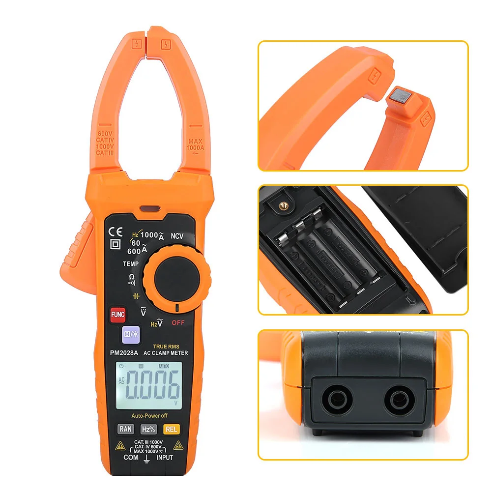 

Clamp Meter PEAKMETER PM2028A 6000 Counts Digital Clamp Multimeter NCV Hz Ohm Capacitance Temp Meters Thermocouple Dropshipping