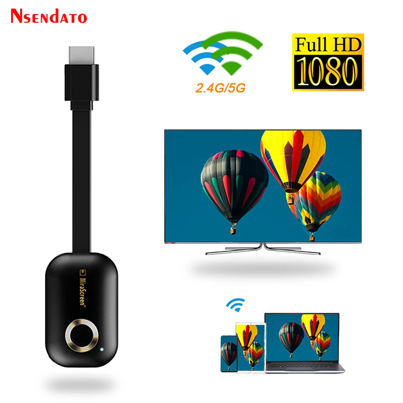 Mirascreen G9 Plus 2.4G/5G 4K Wireless H.265 HD Wi...