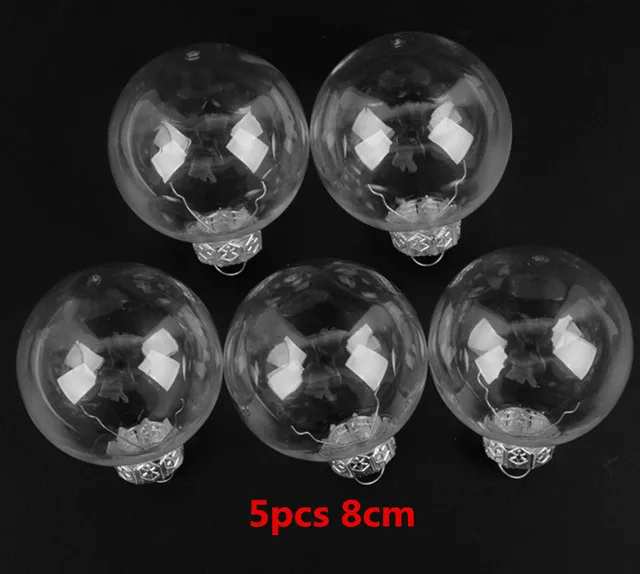 6Pcs Multicolor Plastic Ball Hanging Pendants Christmas Tree Ornaments Christmas Decorations for Home Xmas New Year Decor - Цвет: 5pcs 8cm