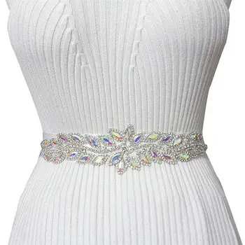 

Rhinestones Bridal Belt Diamond Wedding Dress Belt Crystal Wedding Sash For Bridal Bridesmaids Wedding Dress Accessories