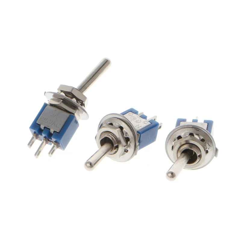10 Pcs AC 250V/1.5A 125V/3A SPDT 3-Pin On/On 2 Position Mini Toggle Switch Blue | Обустройство дома