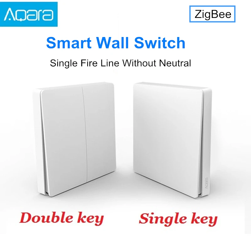 Us 30 99 20 Off Aqara Wall Switch Zigbee Version Single Fire Line Without Neutral Smart Light Control Switch Single Double Key With Mi Home App Home