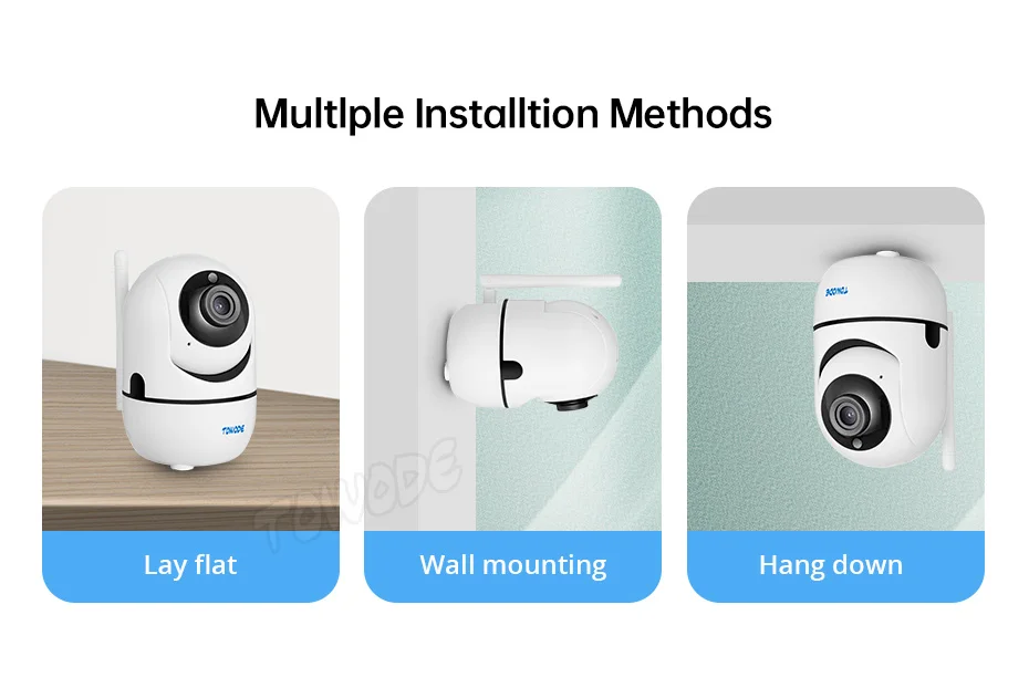 TOWODE 1080P WIFI IP Camera Home Security Indoor Tuya Smart Motion Detection Alarm Rotation Baby Monitor Surveillance Camera