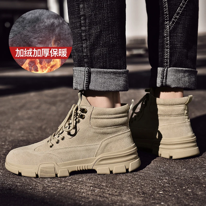 Мужские ботинки Martens зимние теплые уличные водонепроницаемые полуботинки martin Мужская зимняя Рабочая хлопковая обувь мужские зимние ботинки с высоким берцем