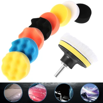 

11Pc/Set 3" Car Polisher Polishing Pad Sponge Buff Buffing with Drill Adapter Waxing Auto Repair Cleaning Tools Accessories Kit
