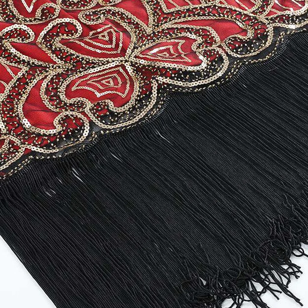 Robe hiver femme женское платье 1920s Шаль Обертывание Арт Деко блесток Арт Деко Хлопушка зимнее платье без рукавов vestidos ropa