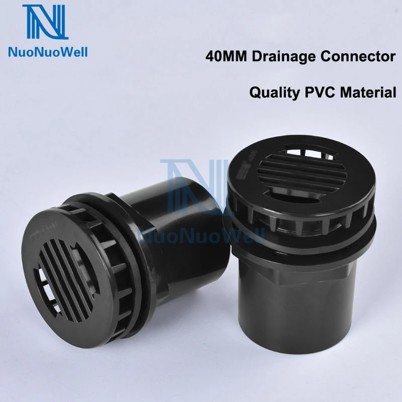 

NuoNuoWell Aquarium Water Outlet Straight Drain Connector 40mm Bulkhead Pipe Joint PVC Waterproof Fish Tank Accessories Black