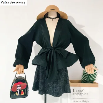 

Chiffon Ruffle Pleated Female V Neck Blouse Shirt for Women Feminina Lantern Sleeve Elegant Chemisier Top Blusa Chemise Femme