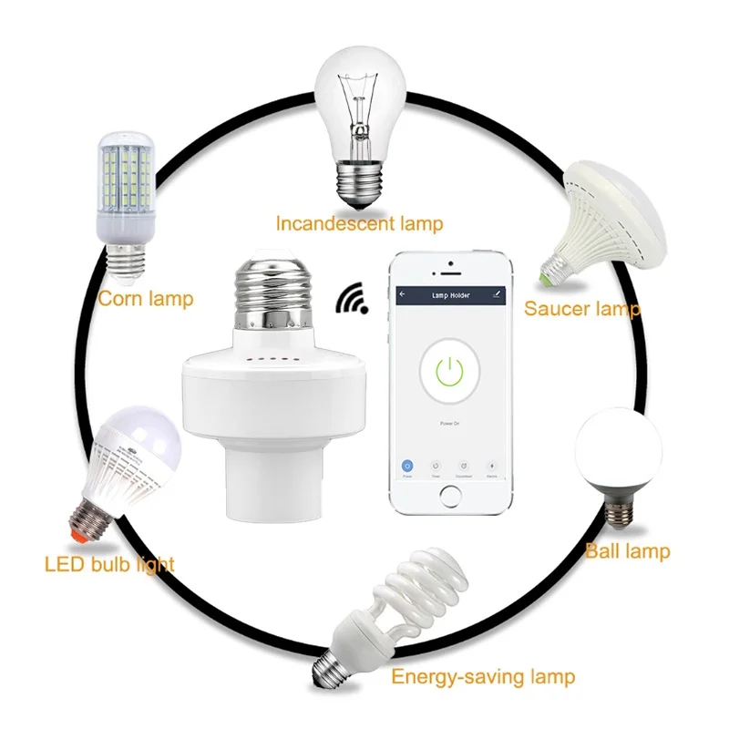 Tuya Smart Life Wifi Smart Light Bulb Socket Adapter E27 E26 Switch Lamp Base Holder For Amazon Alexa Google Home Smart Life Tuya Smart Life Wifi Smart Light Bulb Socket Adapter E27 E26 Switch Lamp Base Holder For Amazon Alexa Google Home Smart Life