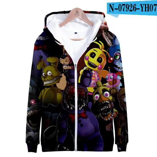 color at picture Fnaf/толстовки с капюшоном; толстовка с принтом «пять ночей с Фредди»; пальто; Весенняя Детская толстовка с рисунком медведя; толстовки для мальчиков; FNAF - Цвет: color at picture
