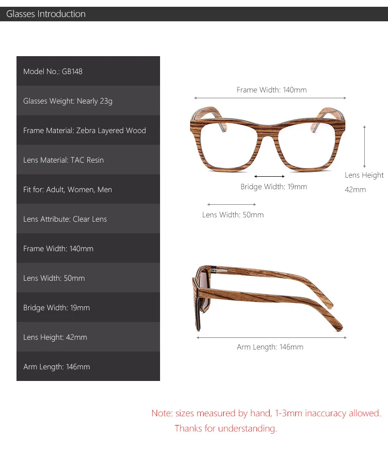 Женские очки, оправа, оптические винтажные очки, Ретро деревянная оправа, Oculos De Grau Feminino GB148