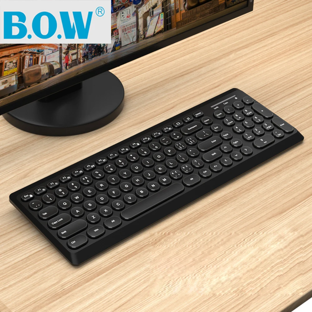 

B.O.W 96 keys Wired/Wireless 2.4Ghz Thin Slim Keyboard for PC, Computer, Notebook, Laptop, Netbook, Comfortable Typing