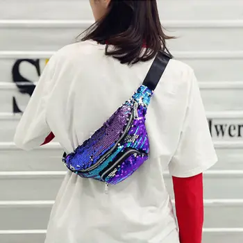 

2019 Fashion Brand New Hot Women Girls Sequins Glitter Waist Bag Fanny Pack Pouch Hip Purse Satchel Gift