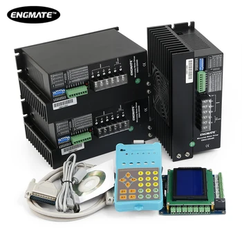 

ENGMATE 3 Axis CNC Kit Mach3 Professional Control Board & EMA2-220A80 2DM2280 Stepper Drivers for Nema 34/42/52 Stepper Motor