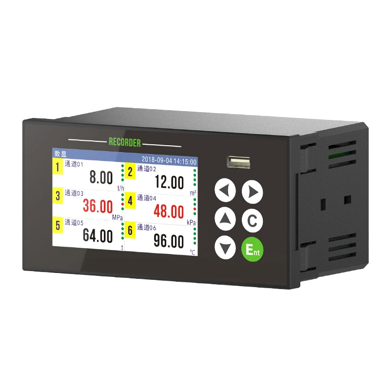 

Color Screen Paperless Recorder Industrial-grade Multi-channel Temperature Humidity Pressure Current Voltage Curve Data Recorder