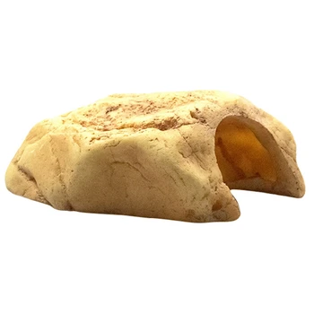 

Reptile Hideout Cave Decoration Fish Tank Aquarium Resin Decoration Simulated Yellow Wax Stone Escape Hole 1 HOT