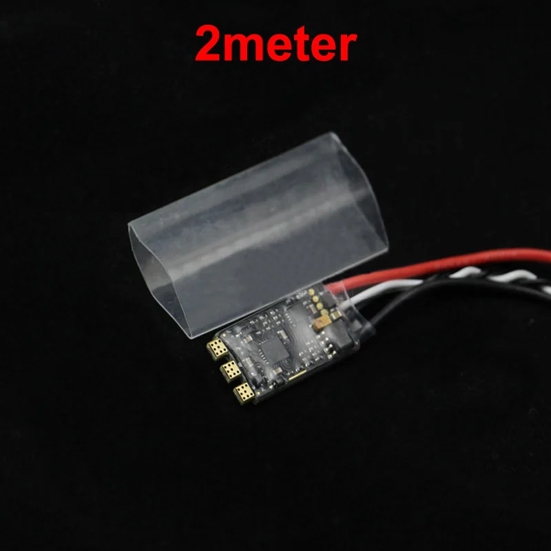 Tube thermorétractable transparent de 2 mètres, enroulé sur fond blanc, protection ESC pour drone RC FPV.