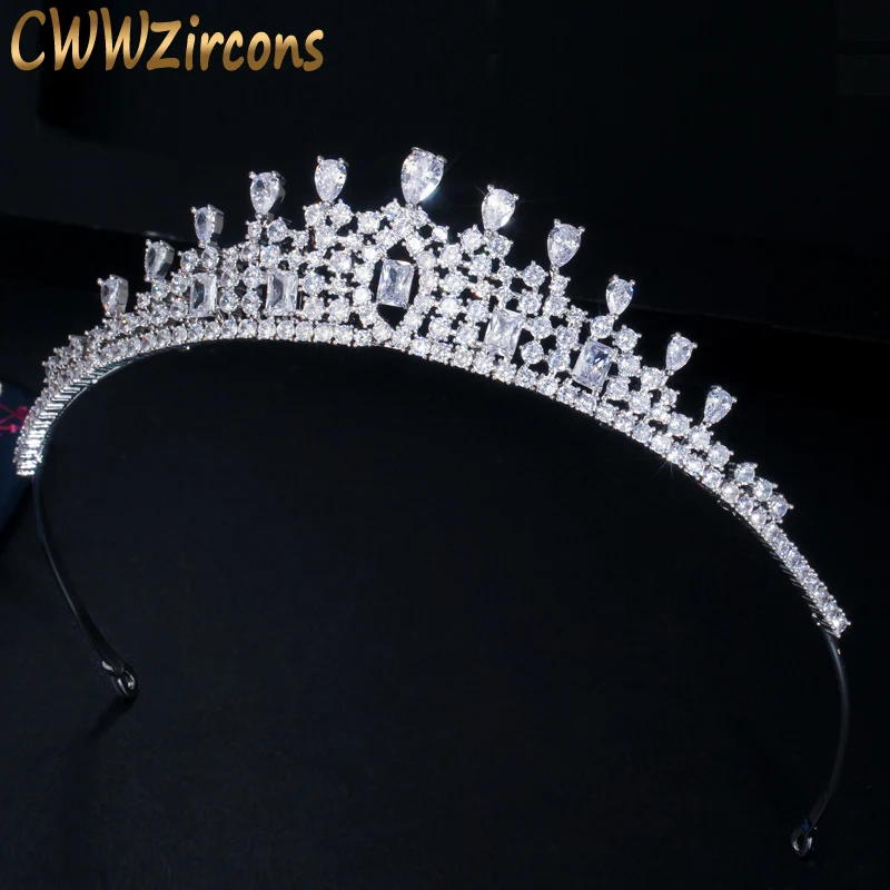 CWWZircons High Quality Cubic Zirconia Crystal Headdress Bridal Crown