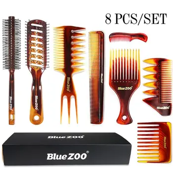 

8pcs Men Hair Styling Salon Comb Brush Hairdressing Professional Barber Combs T4MB