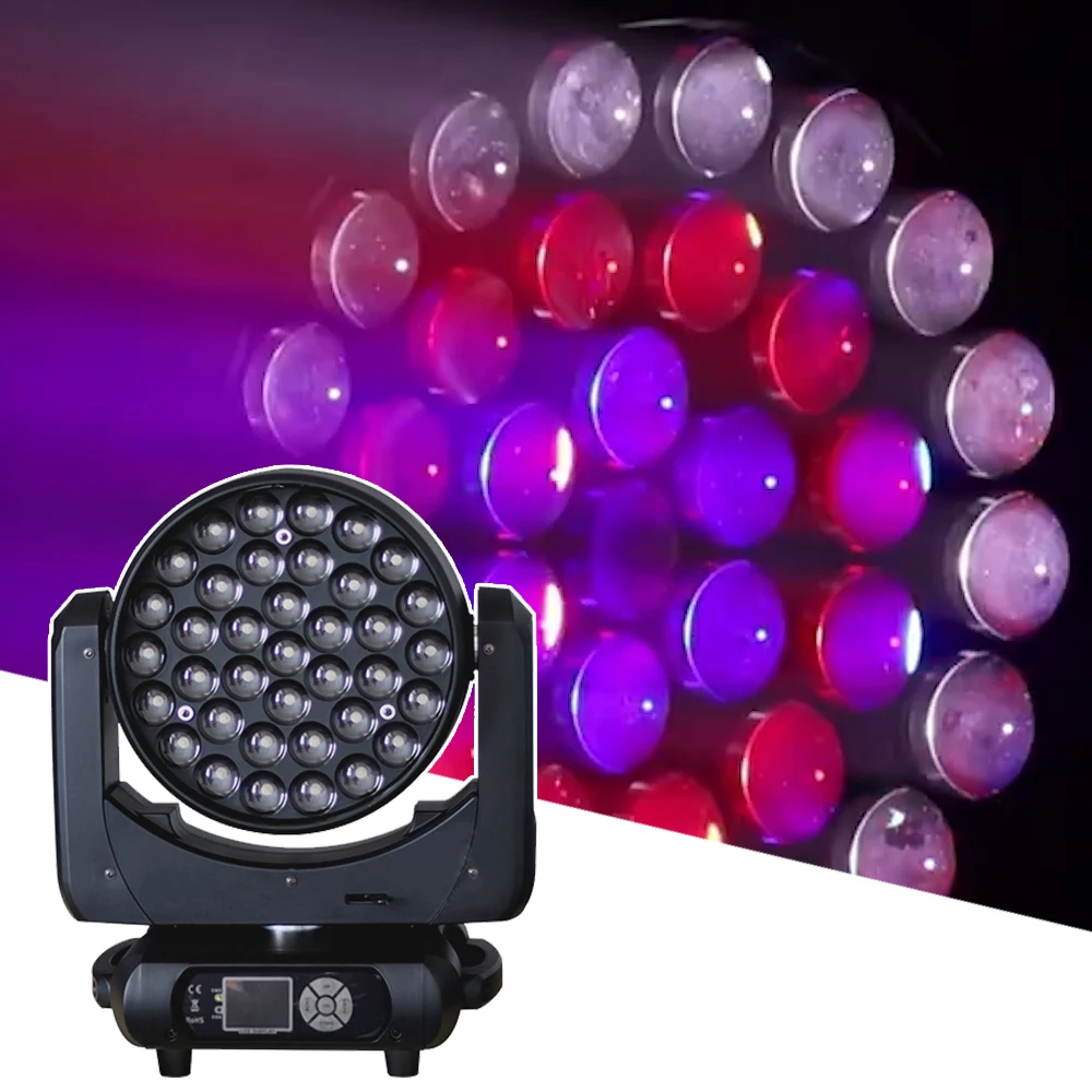 

LED 37x15W Perfect Zoom Wash Color Mixed Moving Head Light LED Beam Wash Stage DJ Disco Christmas Effect Light DMX512 Control