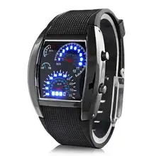 

HOT SALES！！！New Arrival Men Fashion LED Sport Rubber Band Digital Week Date Dashboard Pattern Dial Watch