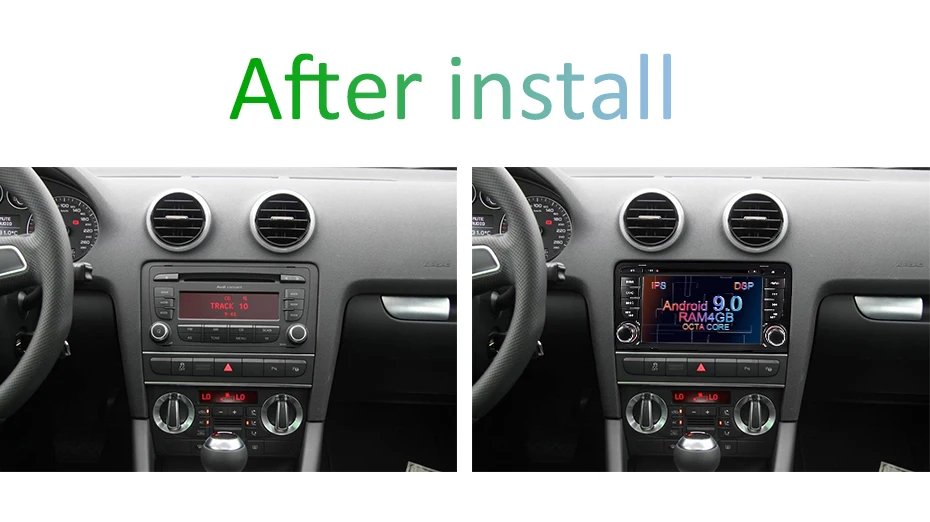 Top For Audi A3 S3 2002-2011 2 din android 9.0 car multimedia dvd player GPS radio stereo Steering wheel DSP IPS 8 CORE 4G 64G OBD2 2