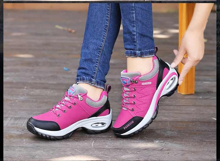 Abalancepinge Sneakers Womens Air Cushion Athletic Running Shoes Walking Breathable Sport Lace Up Hight Platform Casual Shoes