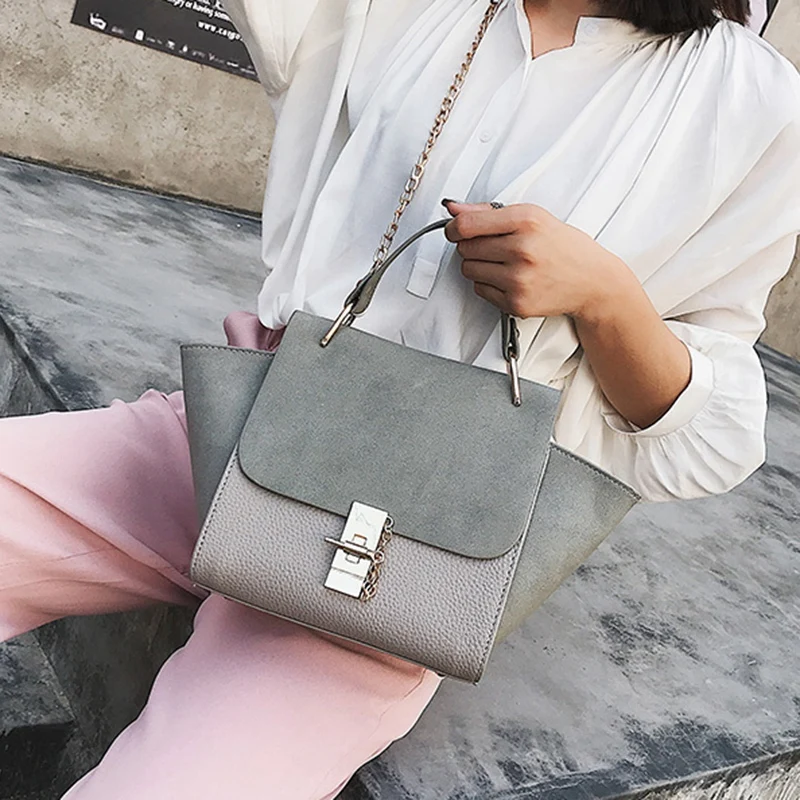 

ABZC-Fashion Lady Messenger Bag Female Nubuck Leather Casual Shoulder Bag Handbag Lady Swing Bag