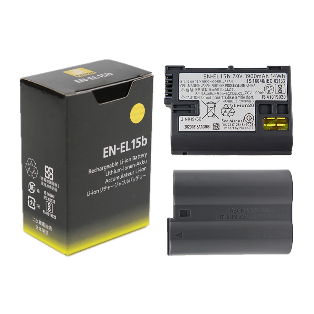 Оригинальный аккумулятор ENEL15b для камеры Nikon 1900 мАч EN-EL15b Для беззеркальных камер