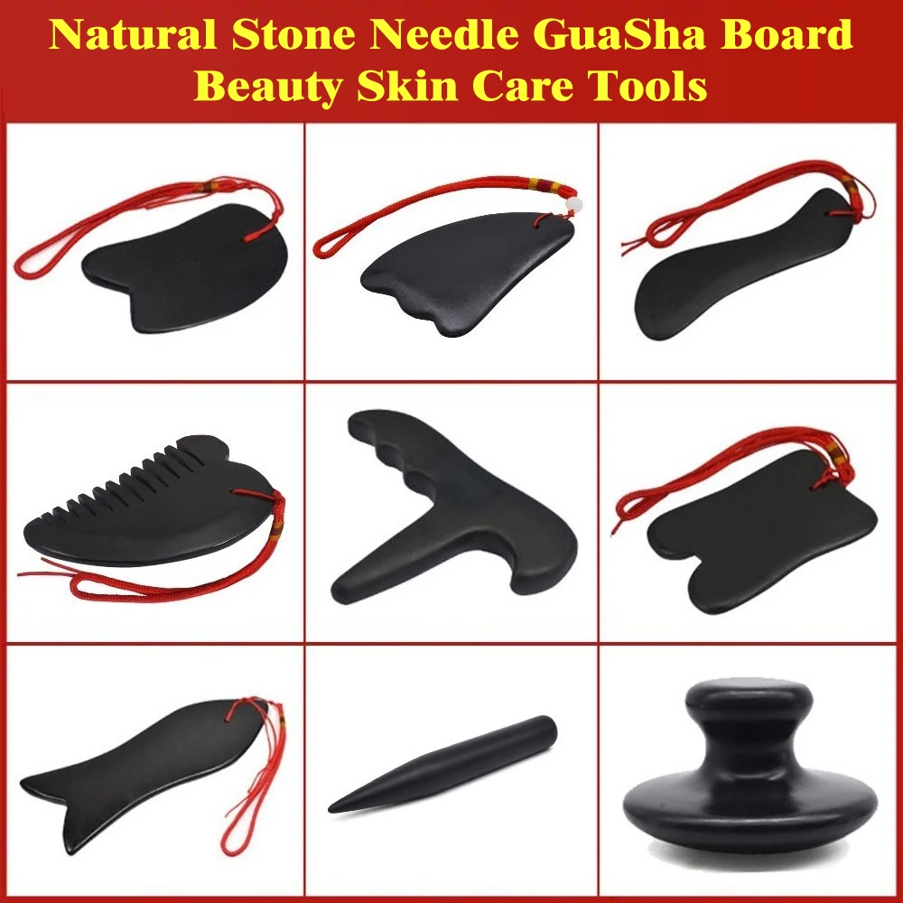 DropShipping Natural Stone Needle GuaSha Board BianShi Facial Skin Care Tools Anti-wrinkle Reduce Fat Lifting Slimming Scraper |