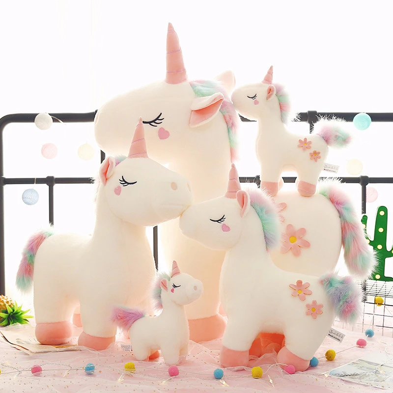 Большой Размеры Единорог Кукла Kawaii плюшевая игрушка 30 70 см мягкие Животные