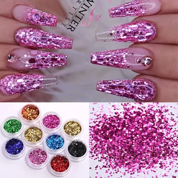 

24 Boxs/Set Holographics Nail Glitter Powder Colorful Shinning Nail Sequins Pigment Dust Power Nail Art Decoration DIY Design