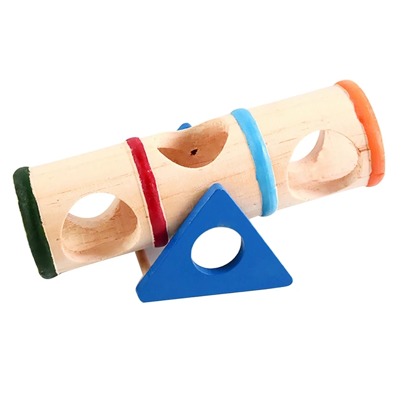 Pet Wooden Small Unique Funny Toys Hamster Upturned Bucket Hamster Seesaw Tunnel Tube Small