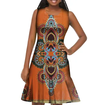

new dashiki summer african dresses for women ankara knee-length ankara sleveless print dresses sexy 6xl africa clothing wy5221