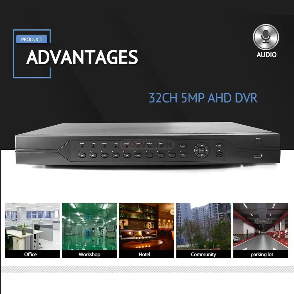 Гибридный CCTV безопасности 32CH 5MP AHD DVR цифровой видеорегистратор HD 1080P NVR HVR 3 в 1 сетевой монитор, DVR рекордер P2P/CMS вид