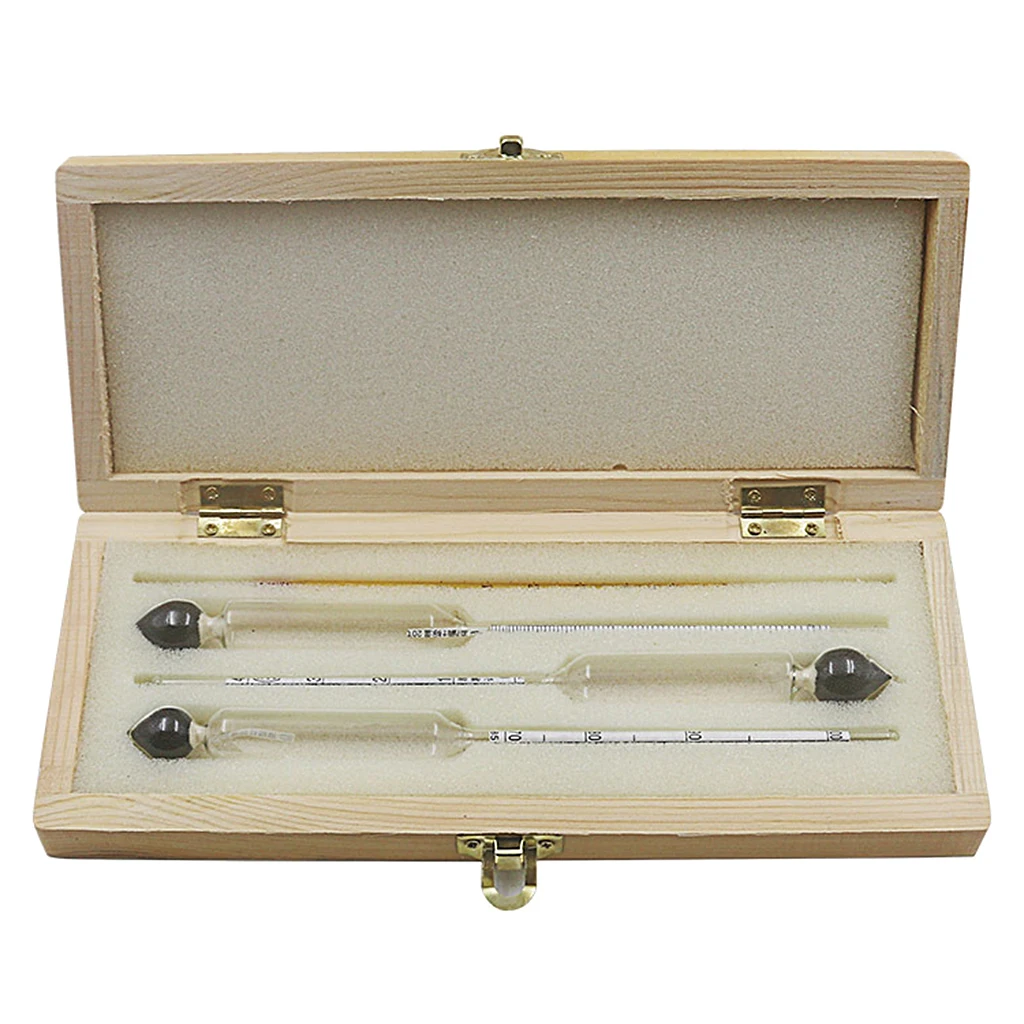 

Drop Ship 3pcs Alcohol Meter Hydrometer Tester 0 to 100% With Thermometer Gadget Case Kit For Wine Instruments