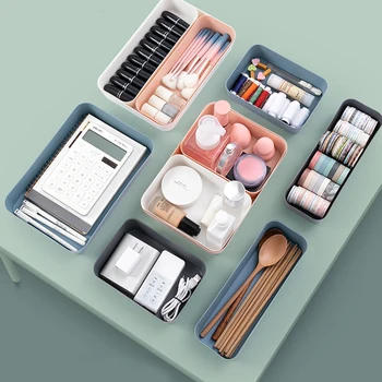 

Plastic Desktop Skin Care Sundries Storage Box Makeup Organizer For Cosmetic Closet Bin Case Home Office Barthroom Storage Box