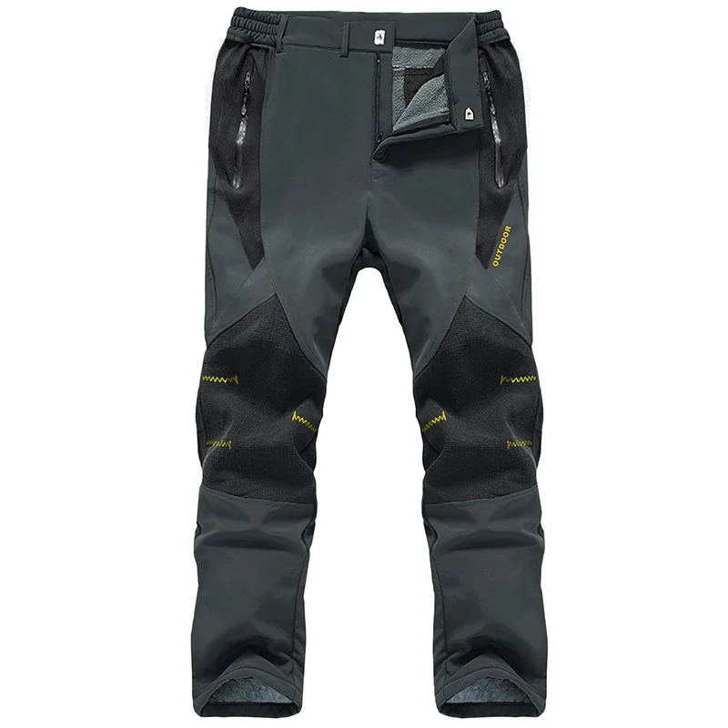 workout joggers TACVASEN Men's Mountain Pants Winter  Fleece Snowboard Skiing Pants Softhsell Hiking Camping Fishing Trousers Outdoor Work Pants under armour sweatpants