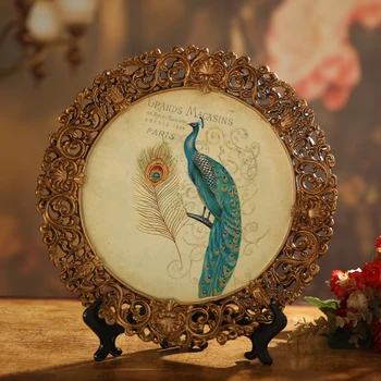 

European home decorations ceramic plate decorations creative wine cabinet restaurant living room decoration hanging plate