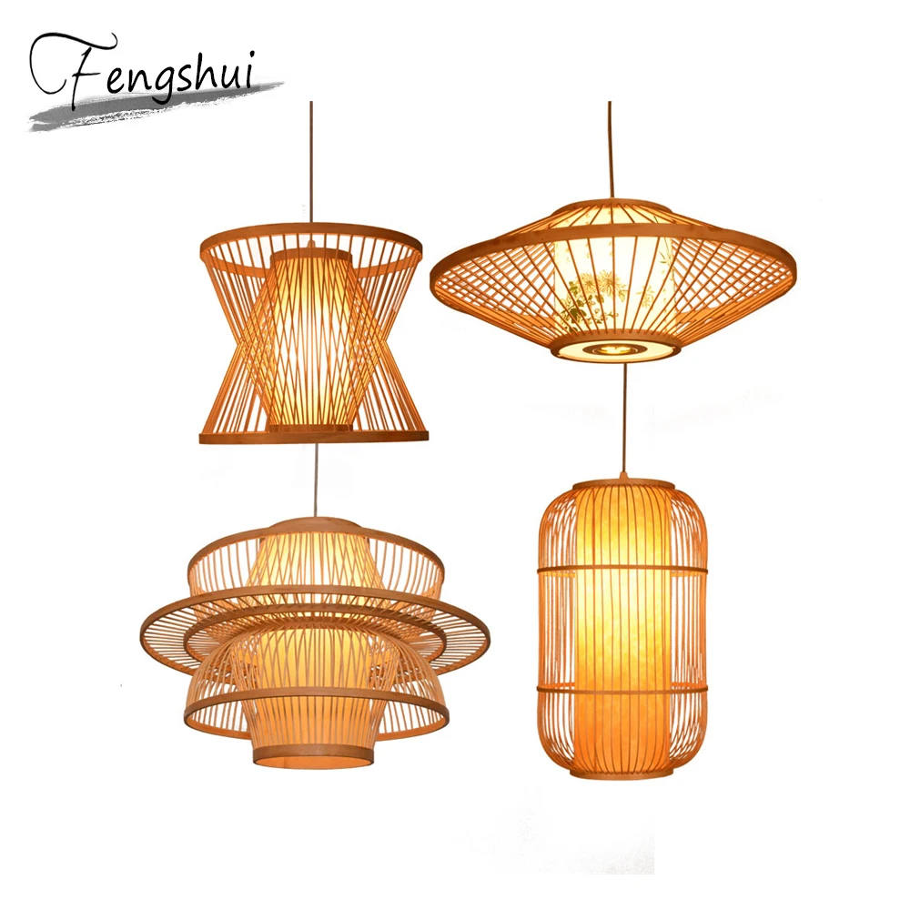 

Vintage Industrial Wooden Led Pendant Light Lighting Loft Home Interior Decoration Bamboo Wooden Pendant Lamp Luminaire HangLamp