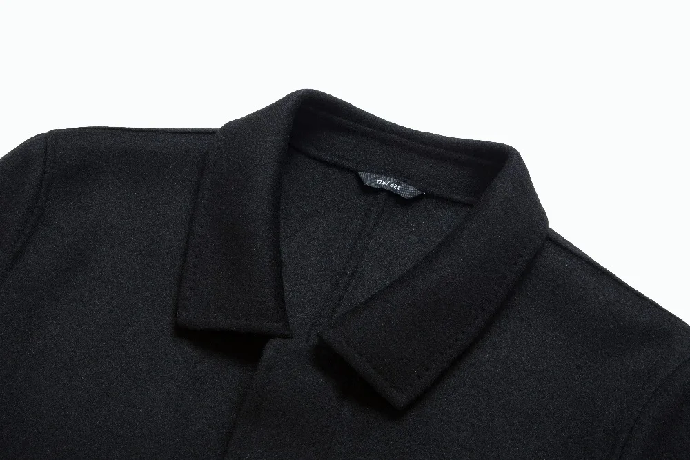 Men's Wool Long Coat Winter/Autumn Thicken Warm Windbreaker Black Long Trench Coat Men Single Breasted Woolen Overcoats Men