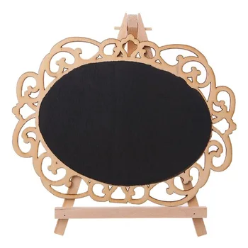

2 Pcs Nail Art Display Board Color Card Frame Vintage Wooden Blackboard Display Board Manicure Tool, Oval