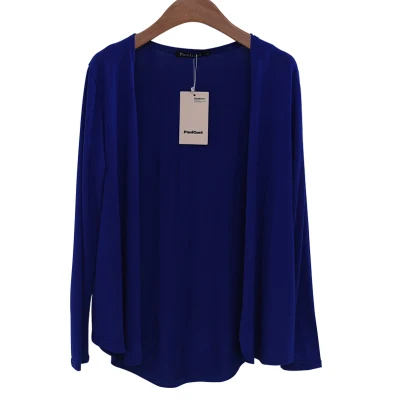Round Hem Sapphire Makuluya Женская милая одноцветная Модальная женская верхняя одежда короткие свитера женские повседневные кардиганы с длинным рукавом пальто размера плюс L6 - Цвет: Round Hem Sapphire